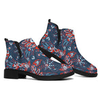 Paisley Floral Bohemian Pattern Print Flat Ankle Boots