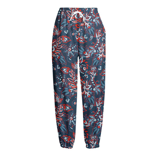 Paisley Floral Bohemian Pattern Print Fleece Lined Knit Pants