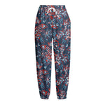 Paisley Floral Bohemian Pattern Print Fleece Lined Knit Pants
