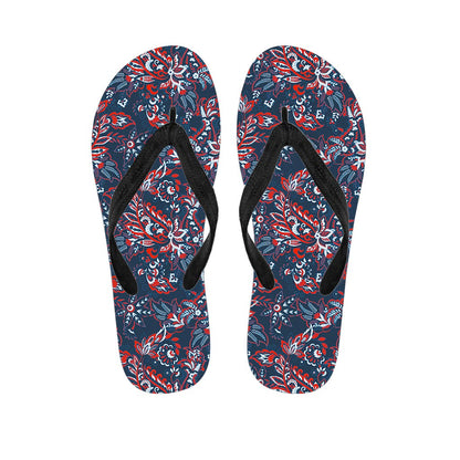 Paisley Floral Bohemian Pattern Print Flip Flops