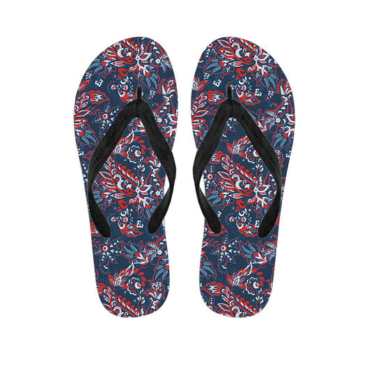 Paisley Floral Bohemian Pattern Print Flip Flops