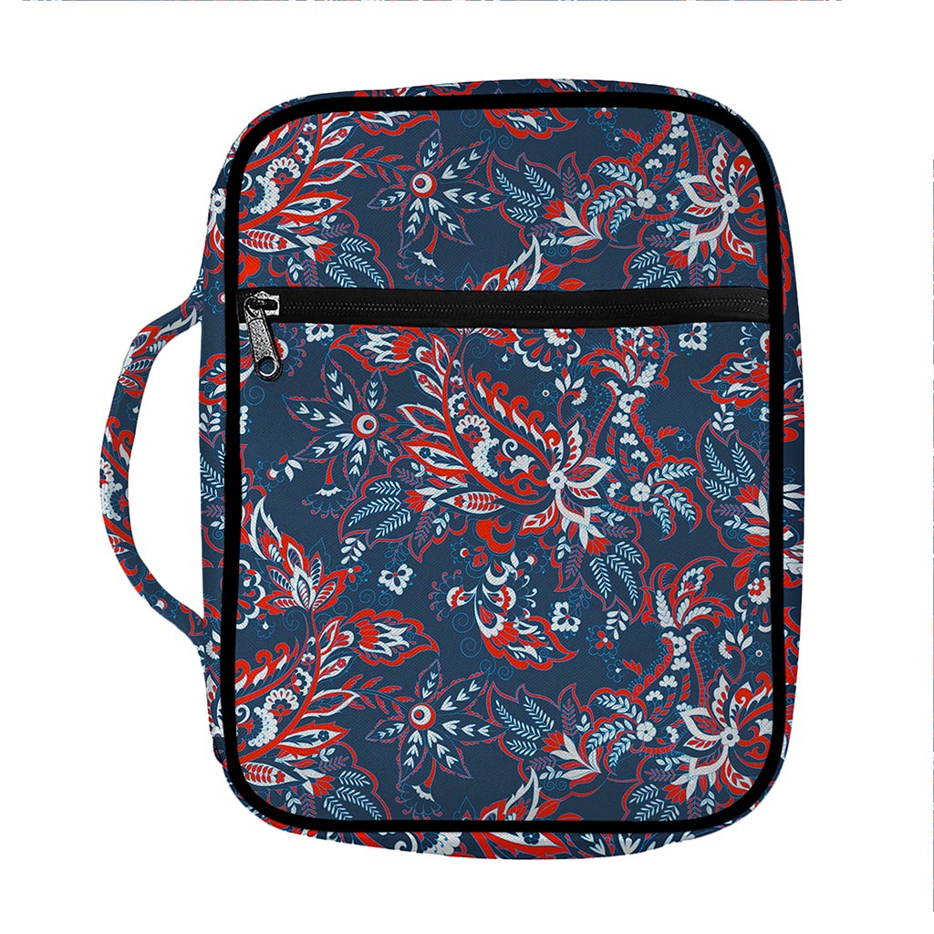 Paisley Floral Bohemian Pattern Print Front Pocket Bible Bag