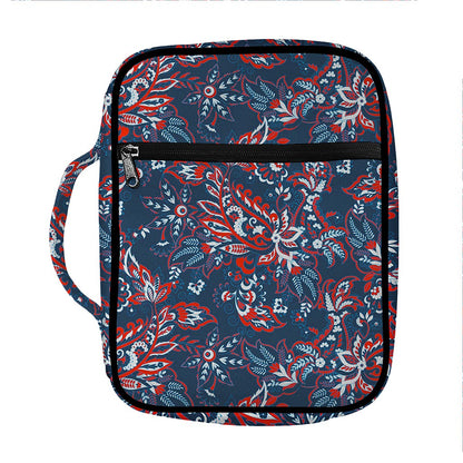 Paisley Floral Bohemian Pattern Print Front Pocket Bible Bag