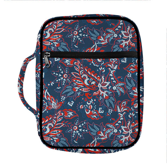 Paisley Floral Bohemian Pattern Print Front Pocket Bible Bag