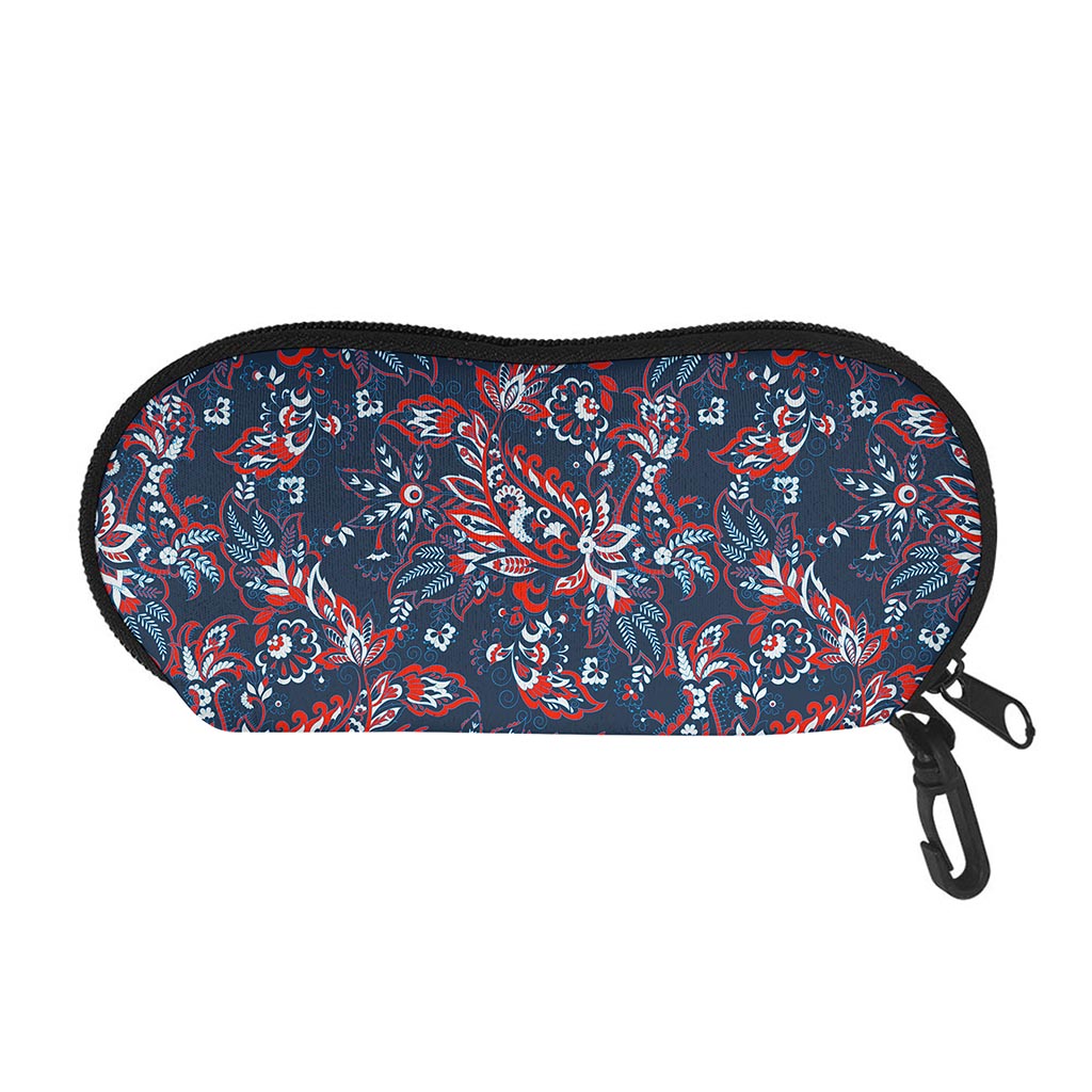 Paisley Floral Bohemian Pattern Print Glasses Case