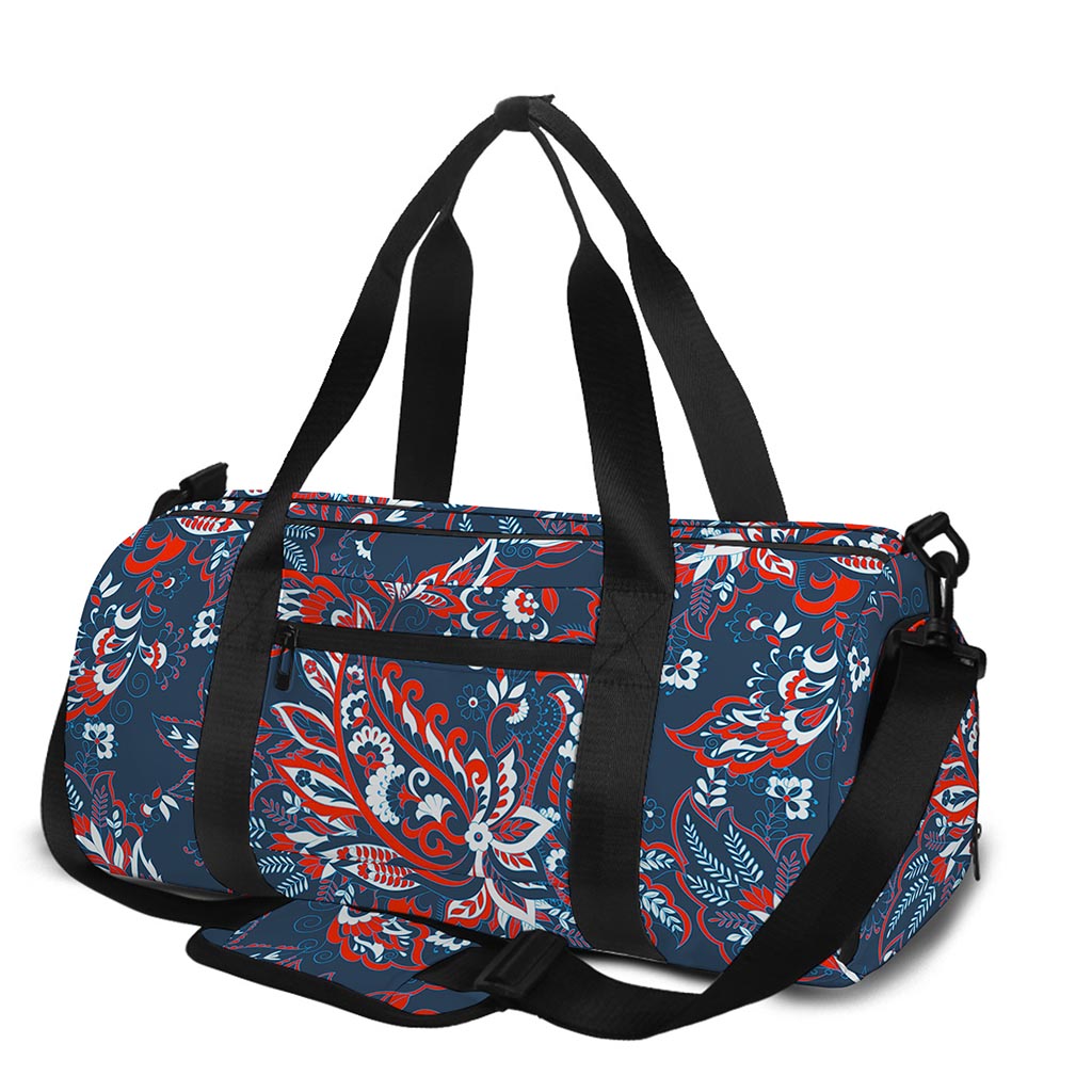 Paisley Floral Bohemian Pattern Print Gym Bag