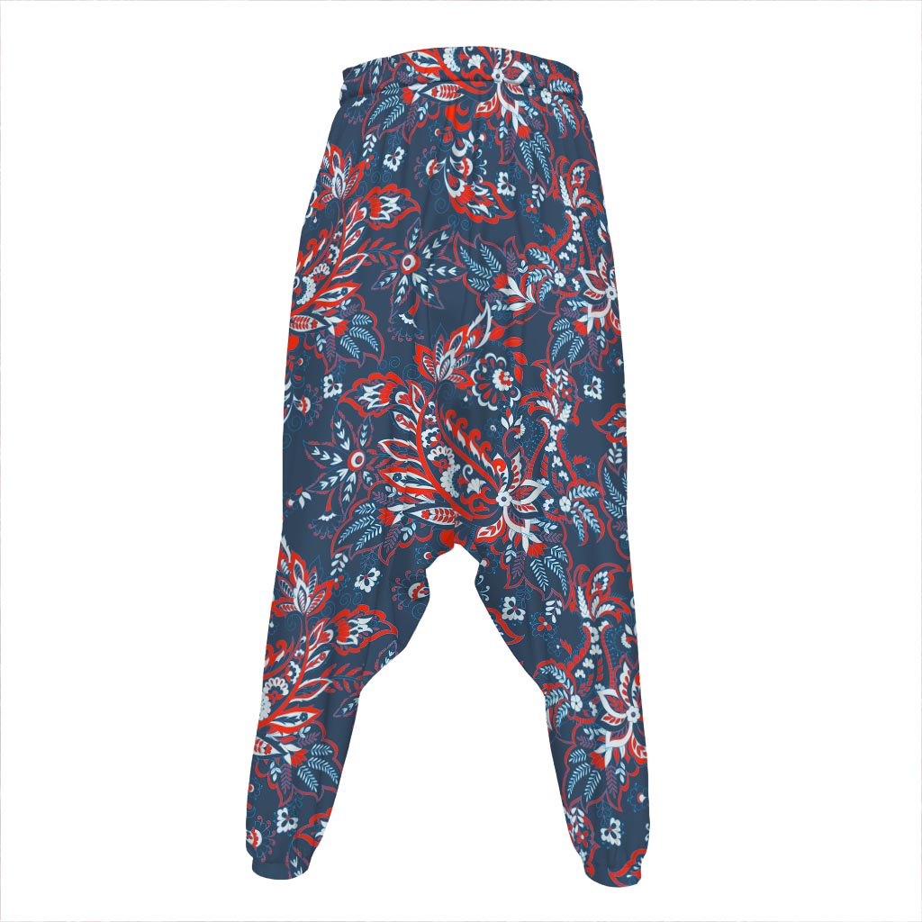 Paisley Floral Bohemian Pattern Print Hammer Pants