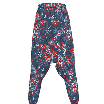 Paisley Floral Bohemian Pattern Print Hammer Pants
