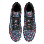 Paisley Floral Bohemian Pattern Print High Top Leather Sneakers