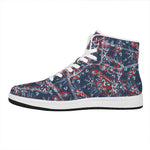 Paisley Floral Bohemian Pattern Print High Top Leather Sneakers