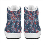 Paisley Floral Bohemian Pattern Print High Top Leather Sneakers