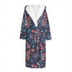 Paisley Floral Bohemian Pattern Print Hooded Bathrobe