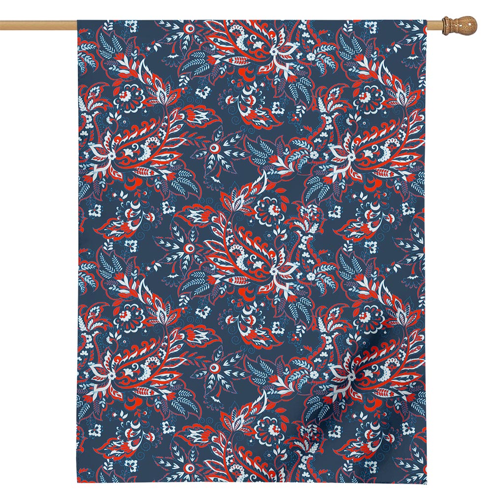 Paisley Floral Bohemian Pattern Print House Flag
