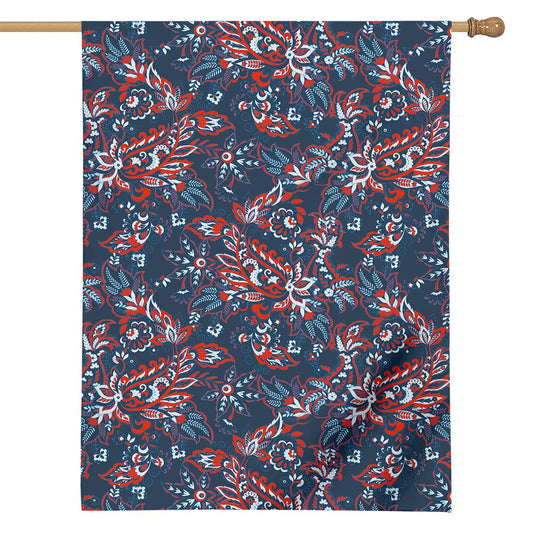Paisley Floral Bohemian Pattern Print House Flag