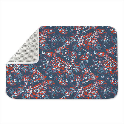 Paisley Floral Bohemian Pattern Print Indoor Door Mat
