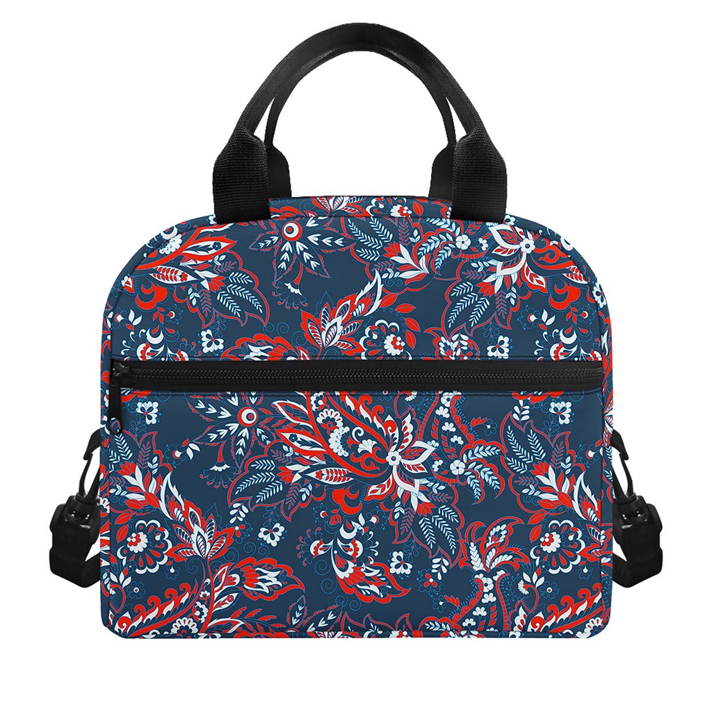 Paisley Floral Bohemian Pattern Print Insulated Lunch Bag