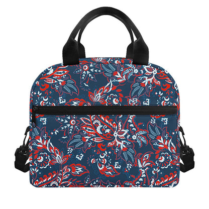 Paisley Floral Bohemian Pattern Print Insulated Lunch Bag