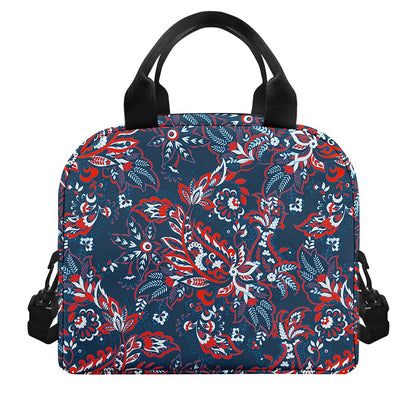 Paisley Floral Bohemian Pattern Print Insulated Lunch Bag