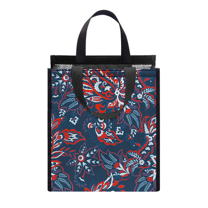 Paisley Floral Bohemian Pattern Print Insulated Lunch Tote