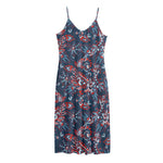 Paisley Floral Bohemian Pattern Print Jersey Midi Cami Dress