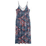 Paisley Floral Bohemian Pattern Print Jersey Midi Cami Dress