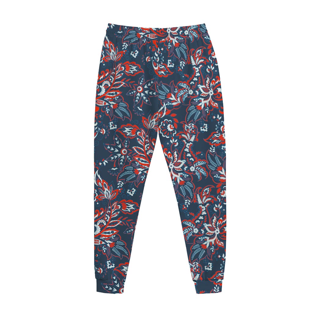 Paisley Floral Bohemian Pattern Print Jogger Pants