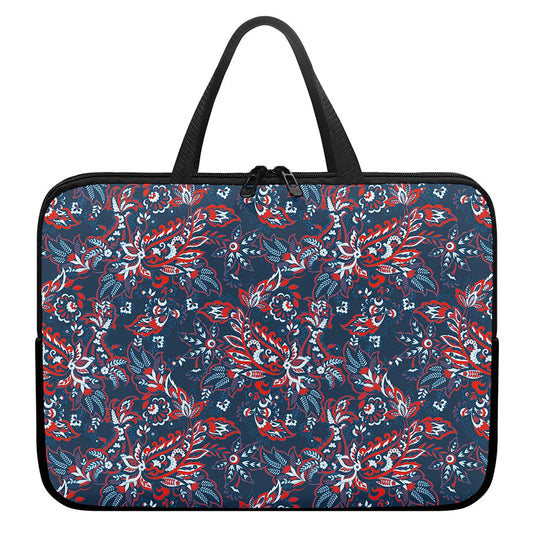 Paisley Floral Bohemian Pattern Print Laptop Sleeve With Handle