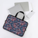 Paisley Floral Bohemian Pattern Print Laptop Sleeve With Handle