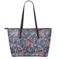 Paisley Floral Bohemian Pattern Print Leather Tote Bag With Zipper