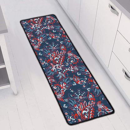 Paisley Floral Bohemian Pattern Print Long Kitchen Mat