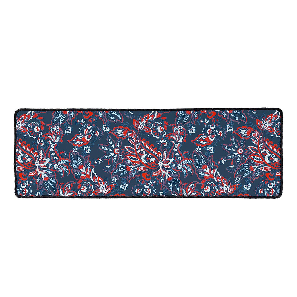 Paisley Floral Bohemian Pattern Print Long Kitchen Mat