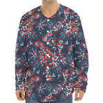 Paisley Floral Bohemian Pattern Print Long Sleeve Baseball Jersey