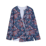 Paisley Floral Bohemian Pattern Print Long Sleeve Short Coat