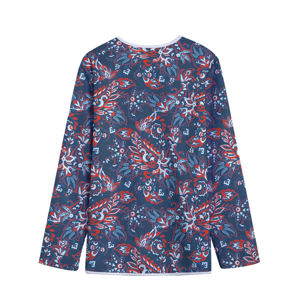 Paisley Floral Bohemian Pattern Print Long Sleeve Short Coat