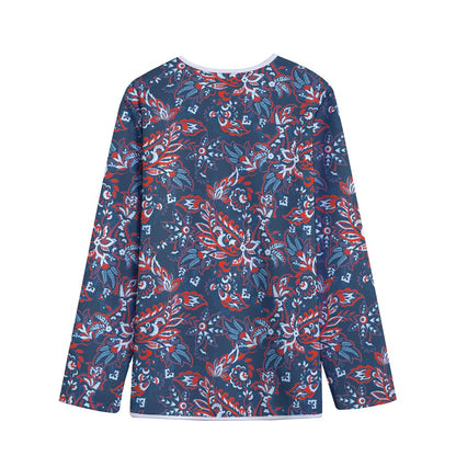 Paisley Floral Bohemian Pattern Print Long Sleeve Short Coat
