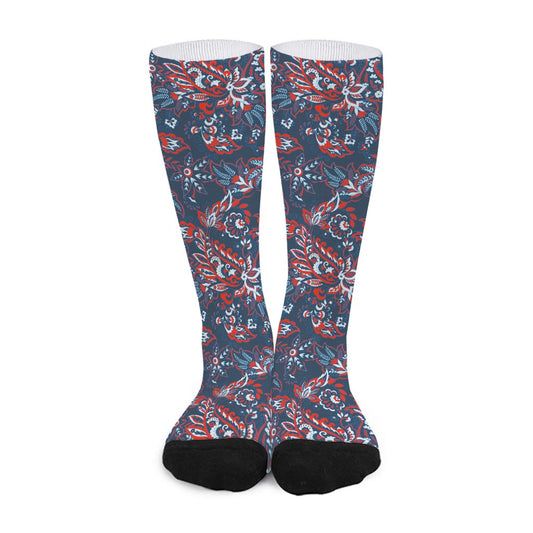Paisley Floral Bohemian Pattern Print Long Socks