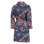 Paisley Floral Bohemian Pattern Print Men's Bathrobe