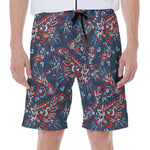 Paisley Floral Bohemian Pattern Print Men's Beach Shorts