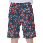 Paisley Floral Bohemian Pattern Print Men's Beach Shorts