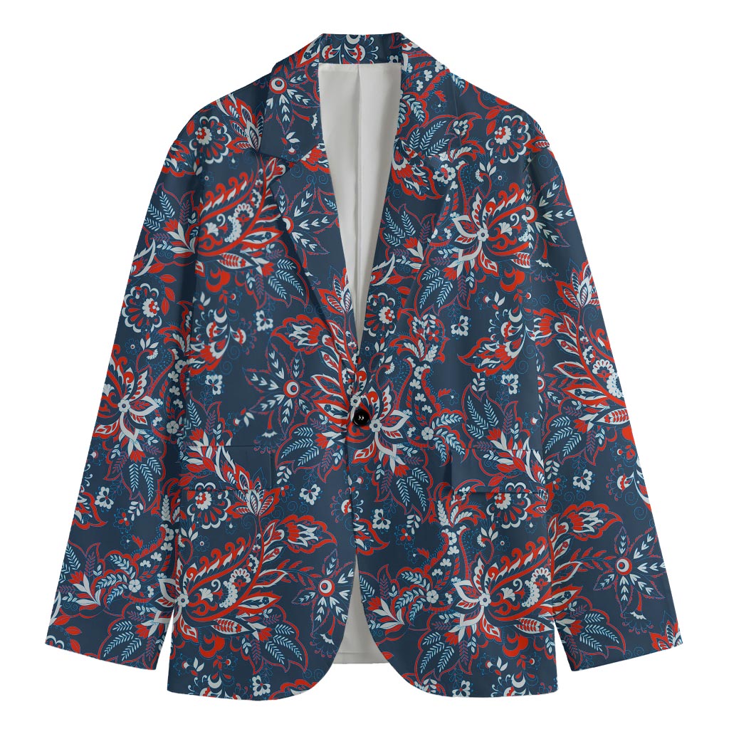 Paisley Floral Bohemian Pattern Print Men's Blazer