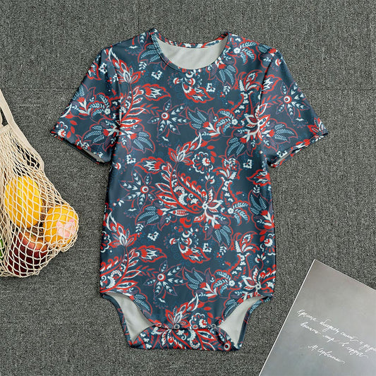 Paisley Floral Bohemian Pattern Print Men's Bodysuit