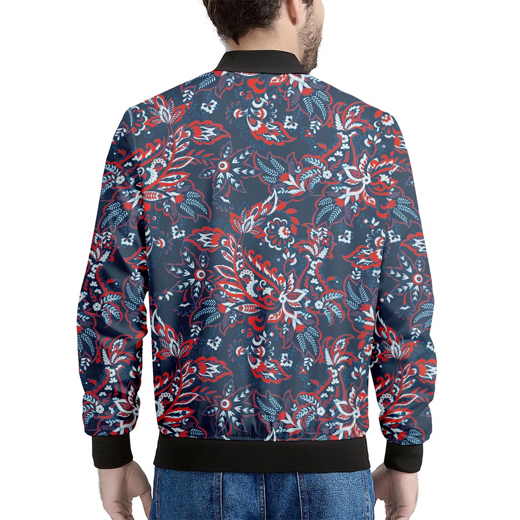 Paisley Floral Bohemian Pattern Print Men's Bomber Jacket