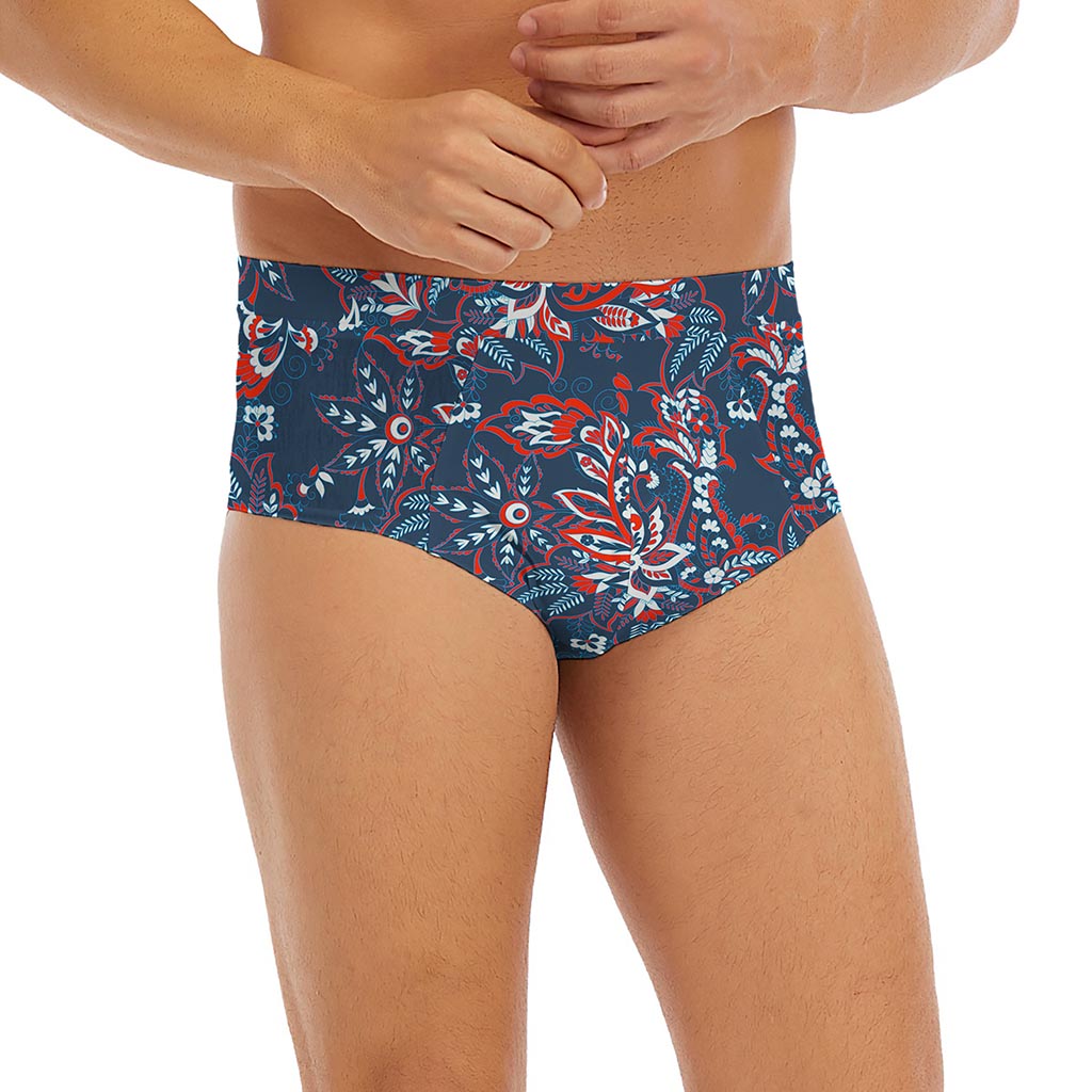 Paisley Floral Bohemian Pattern Print Men's Briefs