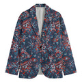 Paisley Floral Bohemian Pattern Print Men's Cotton Blazer
