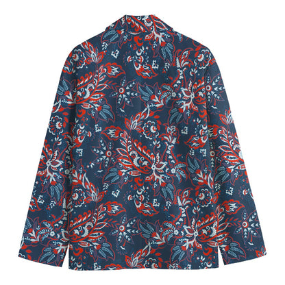 Paisley Floral Bohemian Pattern Print Men's Cotton Blazer