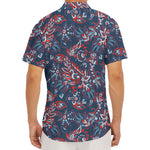 Paisley Floral Bohemian Pattern Print Men's Deep V-Neck Shirt