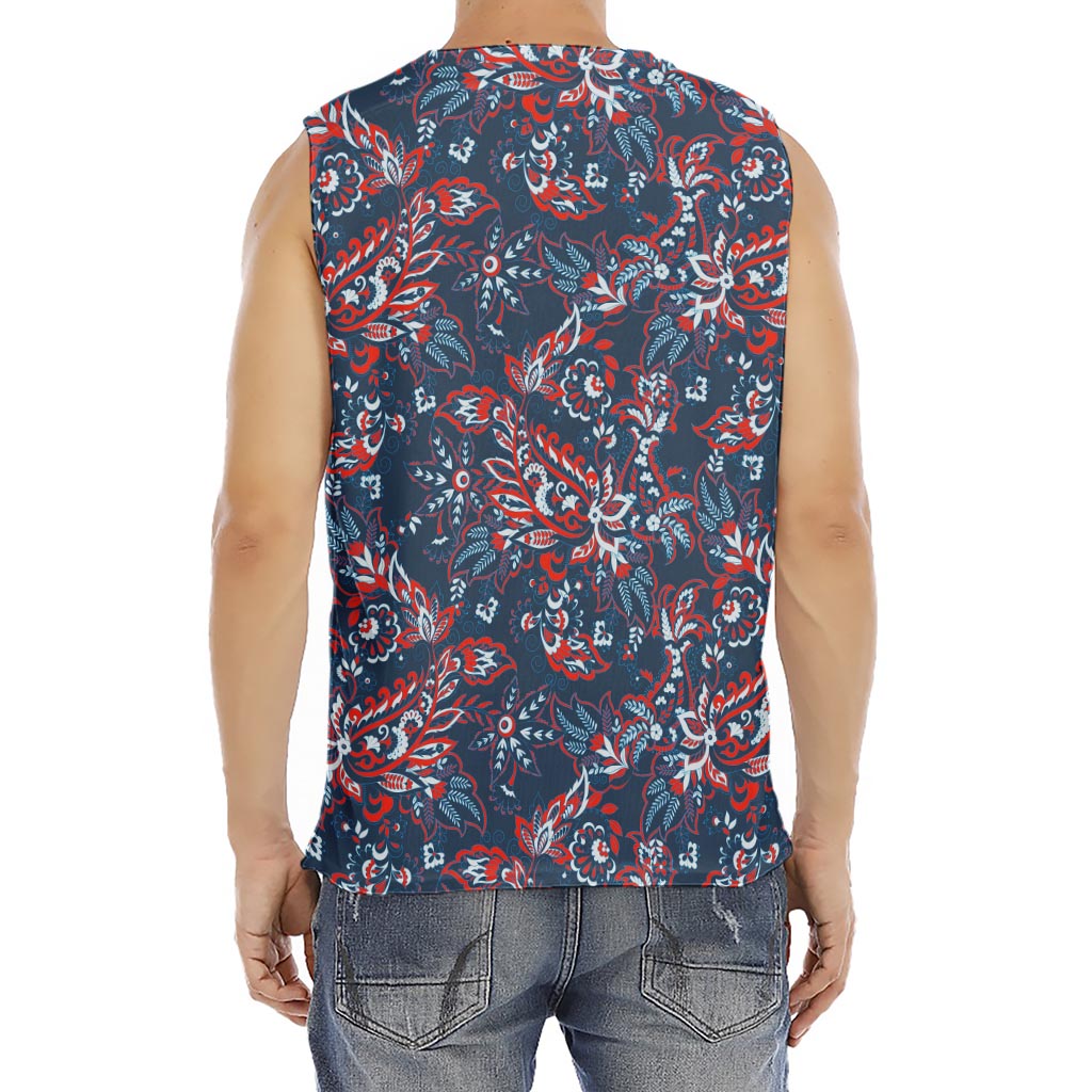 Paisley Floral Bohemian Pattern Print Men's Fitness Tank Top