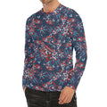 Paisley Floral Bohemian Pattern Print Men's Long Sleeve Rash Guard