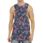 Paisley Floral Bohemian Pattern Print Men's Muscle Tank Top