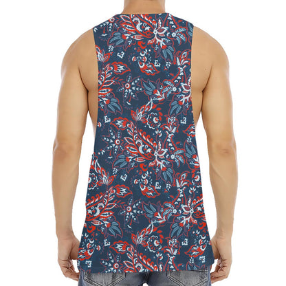 Paisley Floral Bohemian Pattern Print Men's Muscle Tank Top